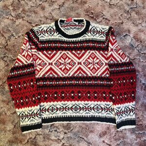 Vintage 90s Knit Sweater Women’s Size XL Grandma Core Christmas